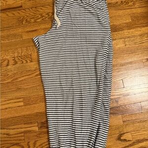 Madewell Gray and White Striped Pants